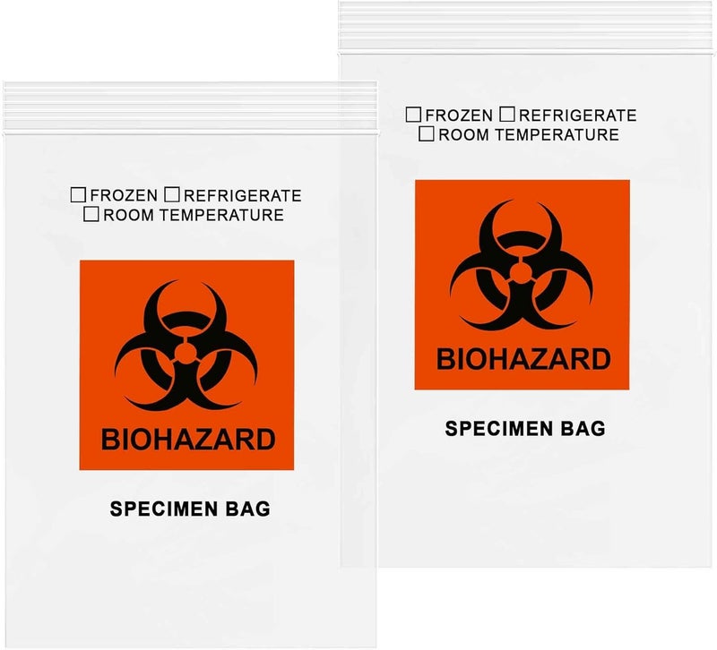 GPI POLY GPI - 6" X 9" 100 Pack, Biohazard Specimen Zip Bags, with Pouch, 2 Mil Thick, for Laboratory or Health Care Facility Samples. - Image 1